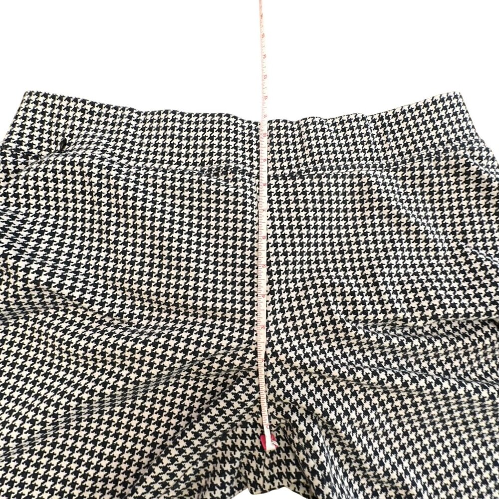 Lands' End Pants Women XL 18 Cream Black Houndstooth Pull-on Straight Leg - Picture 10 of 13